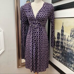 NWT Purple check Rachel Pally Oyster Arcade print dress
